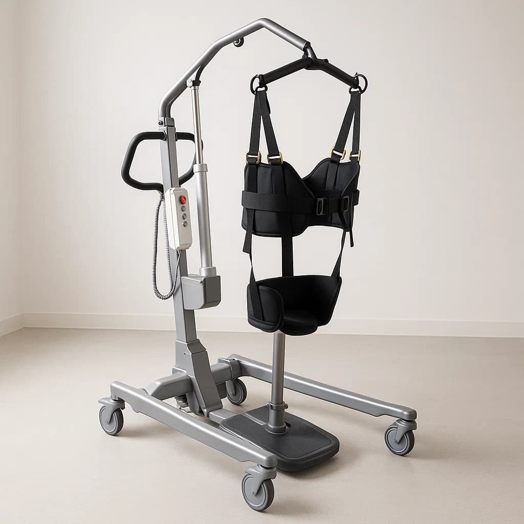 Power-Assisted Standing Hoist for gait training by MOB-EASE Rehab