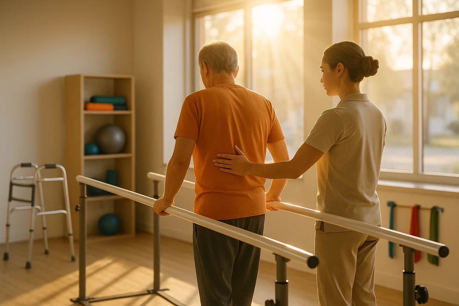 Physiotherapist spreading hope with patient care